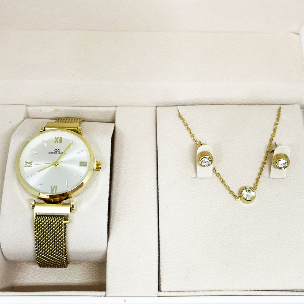 Coffret Montre Giorgio & Dario GDM200712 avec Collier et Bracelet Cristaux Simple