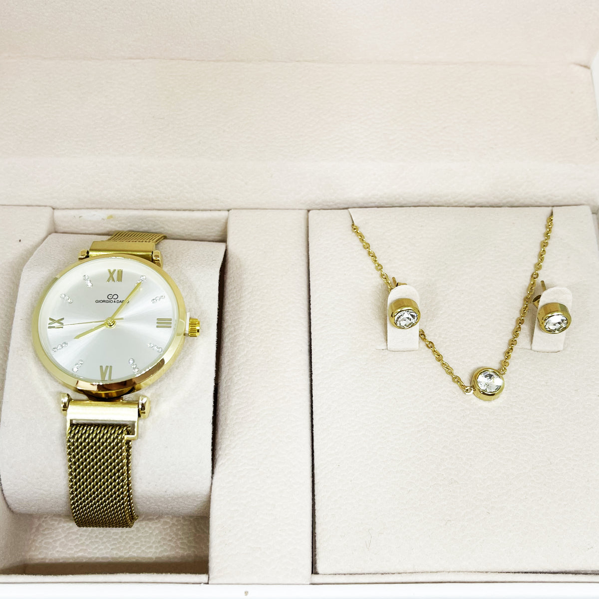 Coffret Montre Giorgio & Dario GDM200712 avec Collier et Bracelet Cristaux Simple