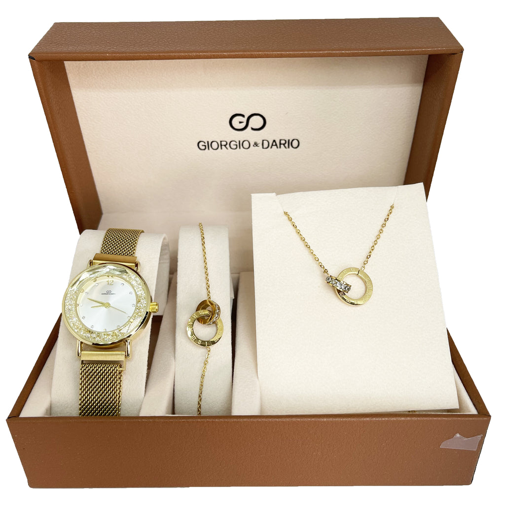 Coffret Montre Giorgio & Dario GDM200721 avec Collier et Bracelet Romain Cercle
