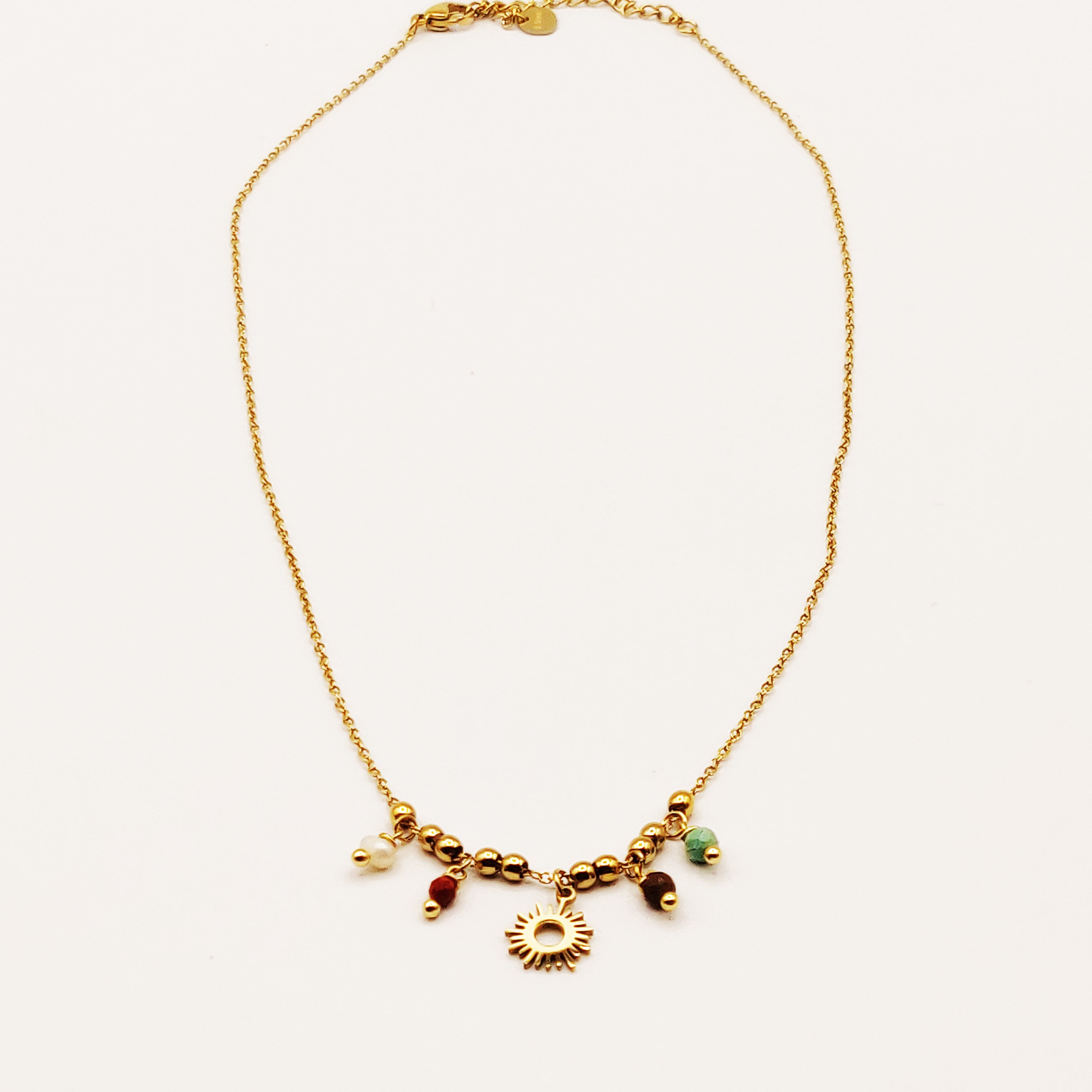 Collier Soleil et Perles Multicolores