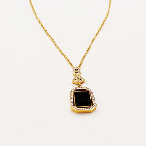 Collier 3 Pendentifs Diamant Noir Luxe