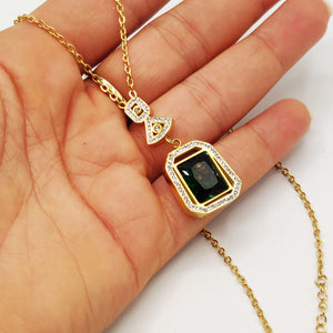 Collier 3 Pendentifs Émeraude Luxe