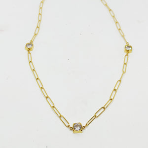 Collier 3 Cristaux Carrés