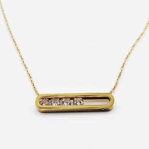 Collier 4 Cristaux Glissant