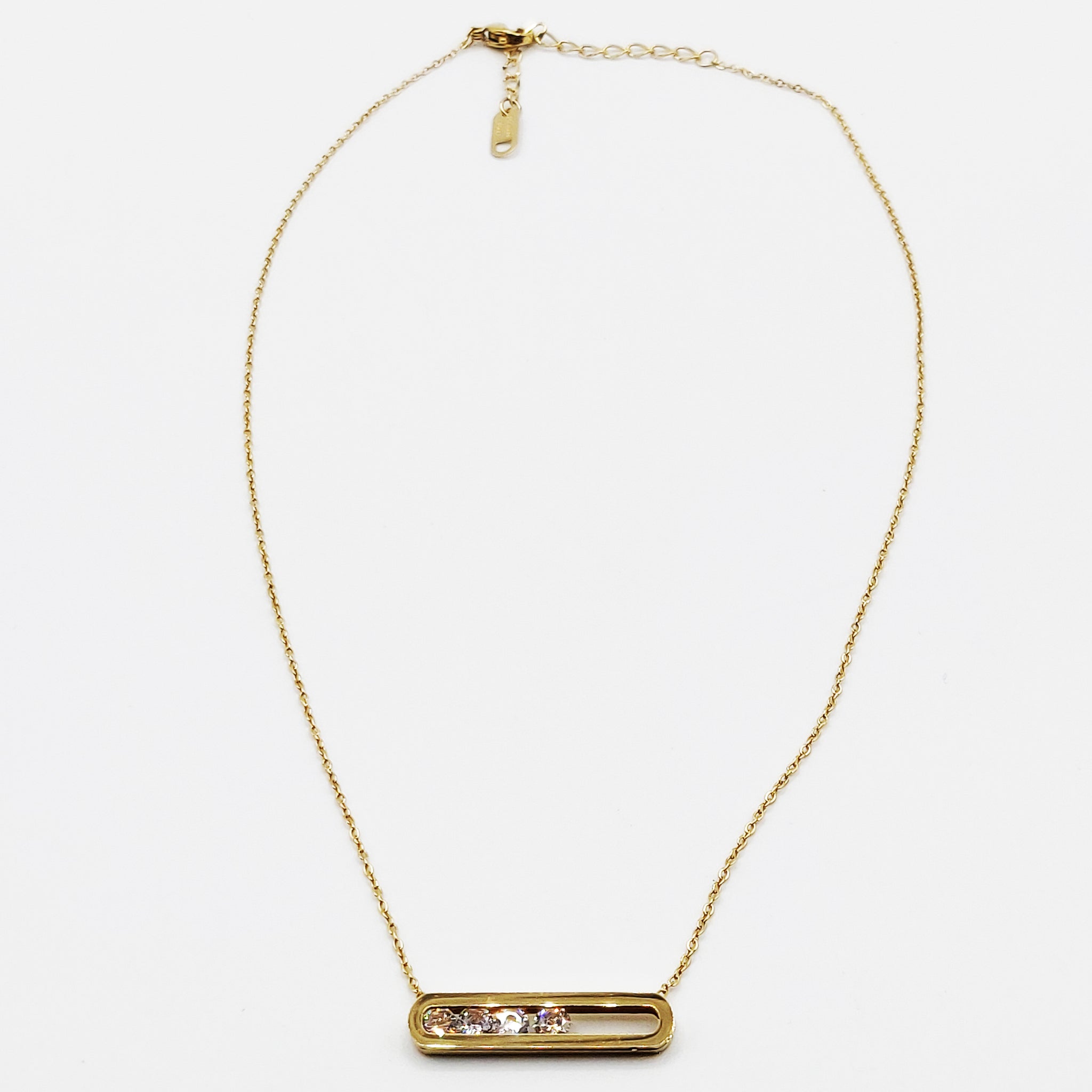 Collier 4 Cristaux Glissant