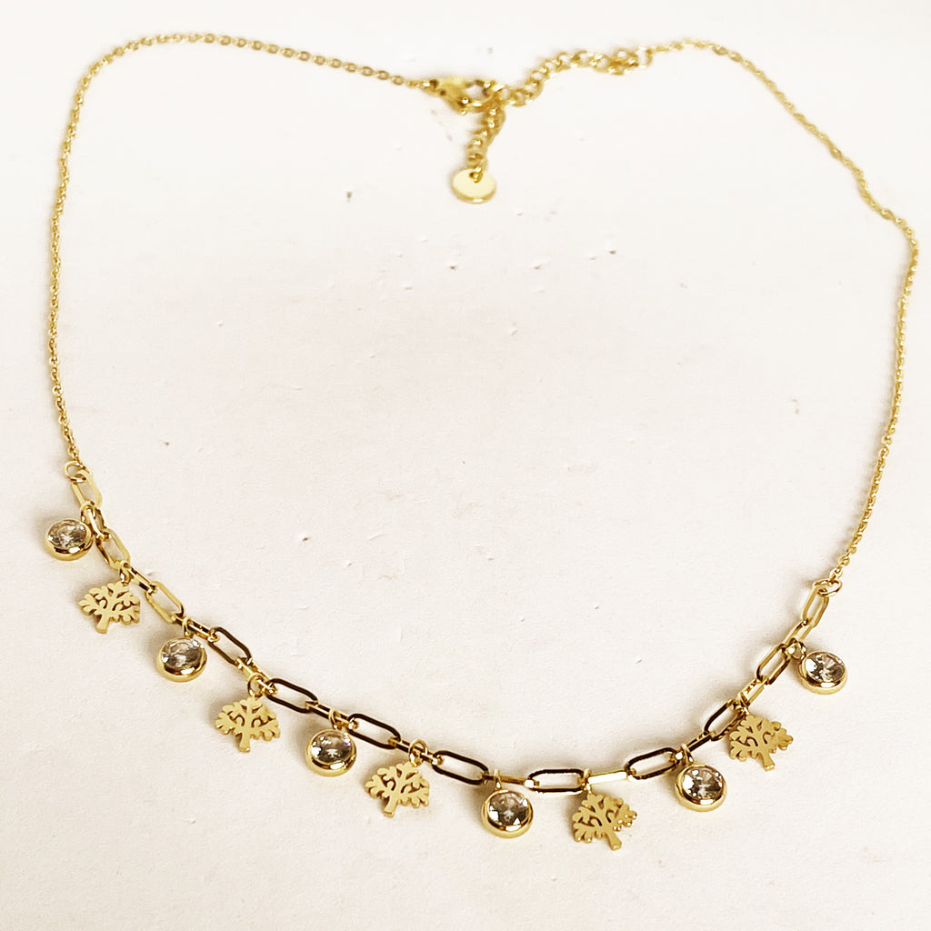 Collier Arbres Cristaux Simple
