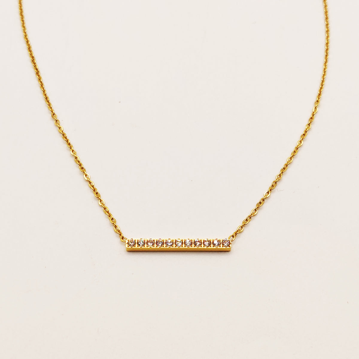 Collier Barre Cristaux Simple Luxe