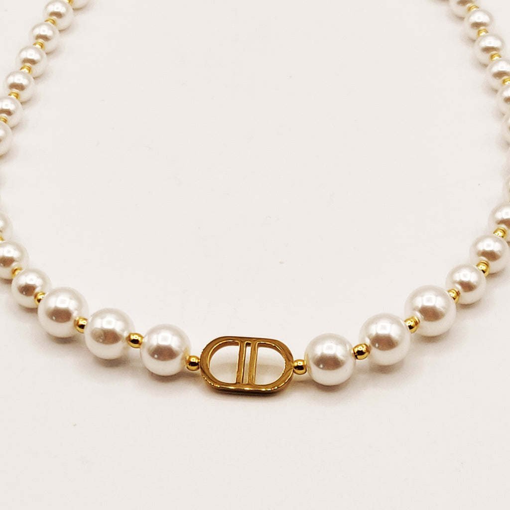 Collier ᗡD Luxe Multi Perles d'imitation Blanches