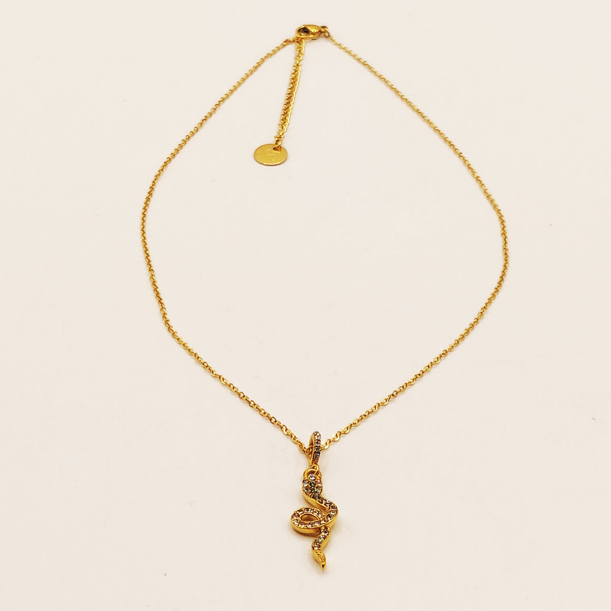 Collier Cercle et Serpent Cristaux Yeux Verts Luxe
