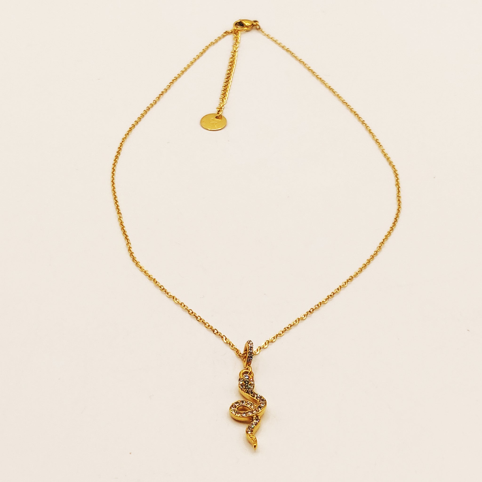 Collier Cercle et Serpent Cristaux Yeux Verts Luxe