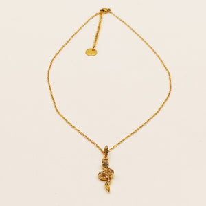 Collier Cercle et Serpent Cristaux Yeux Verts Luxe