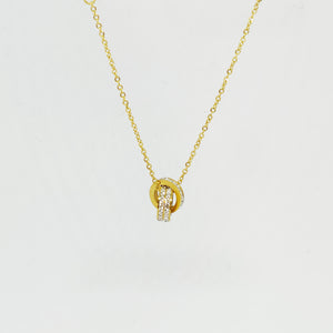 Collier Cercles Croisés Cristaux