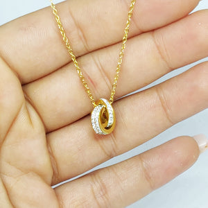 Collier Cercles Croisés Cristaux