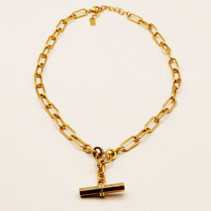 Collier Chaîne Barre Cristaux Luxe