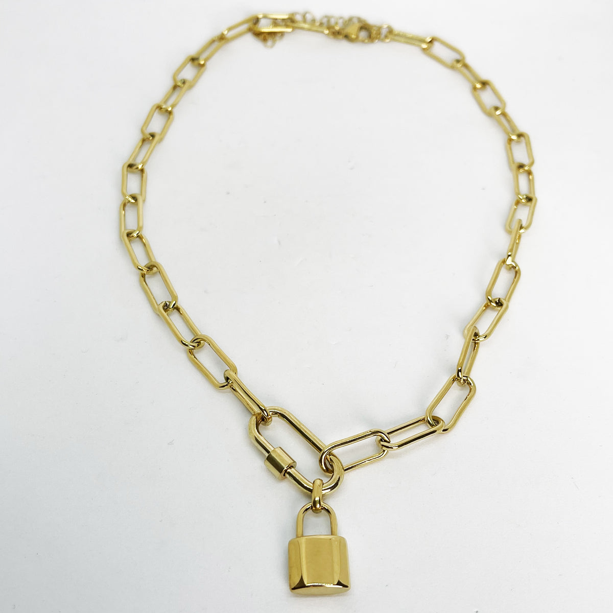 Collier Chaîne Cadenas et Mousqueton