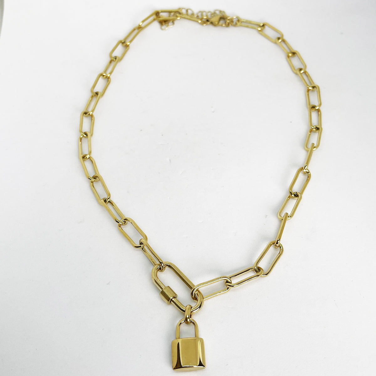 Collier Chaîne Cadenas et Mousqueton