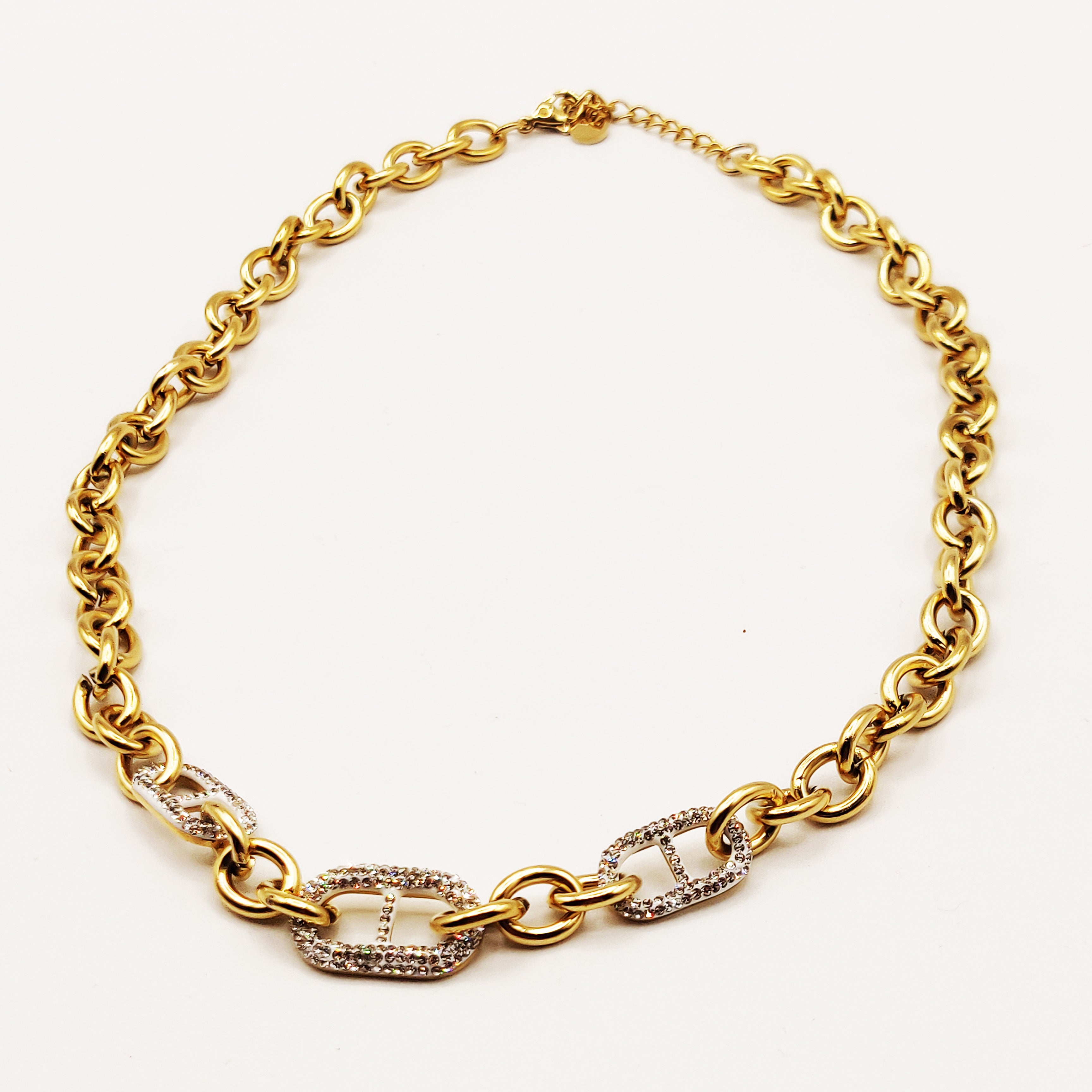Collier Chaîne CD Luxe Cristaux