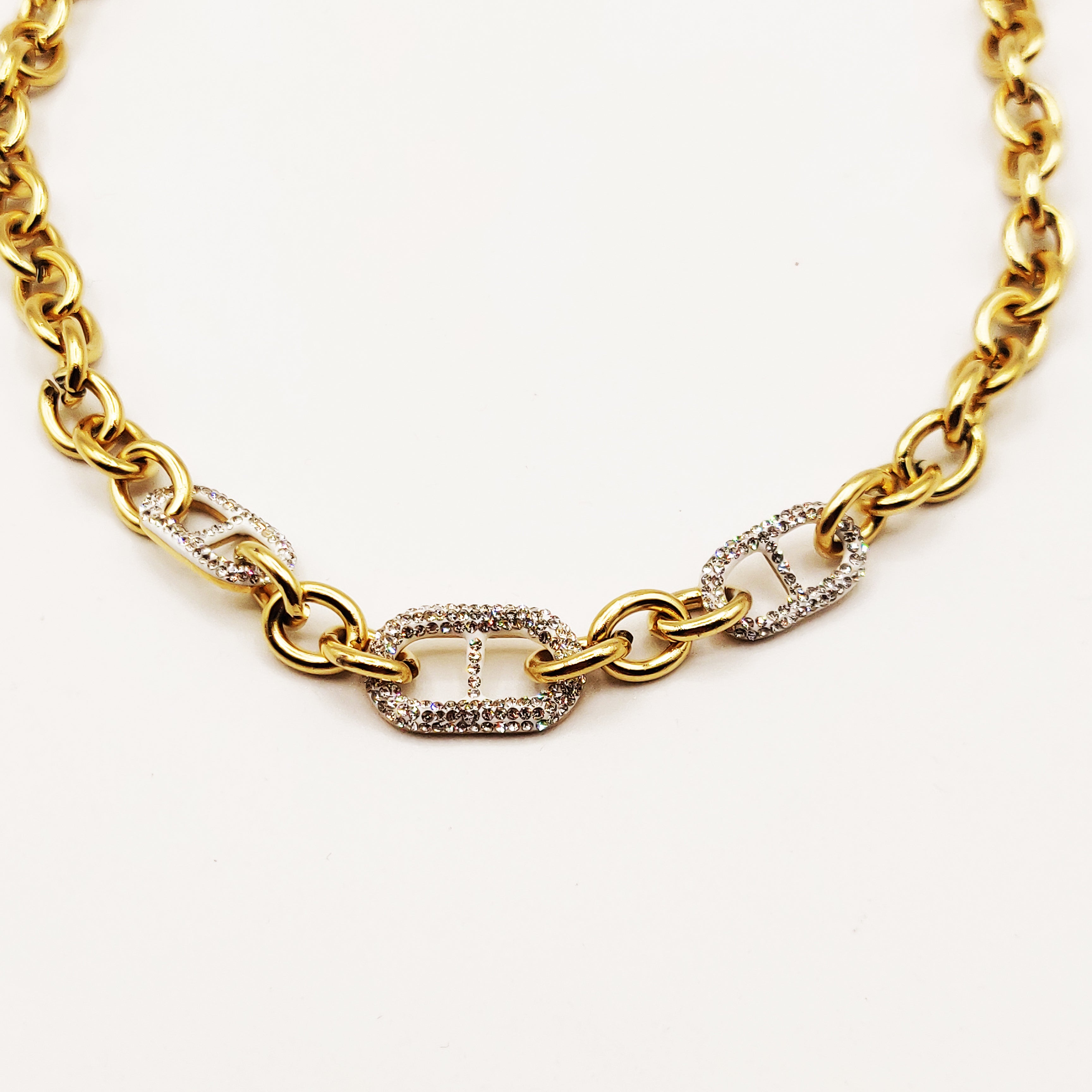 Collier Chaîne CD Luxe Cristaux