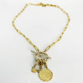 Collier Chaîne Cercle et Barre 3 Pendentifs