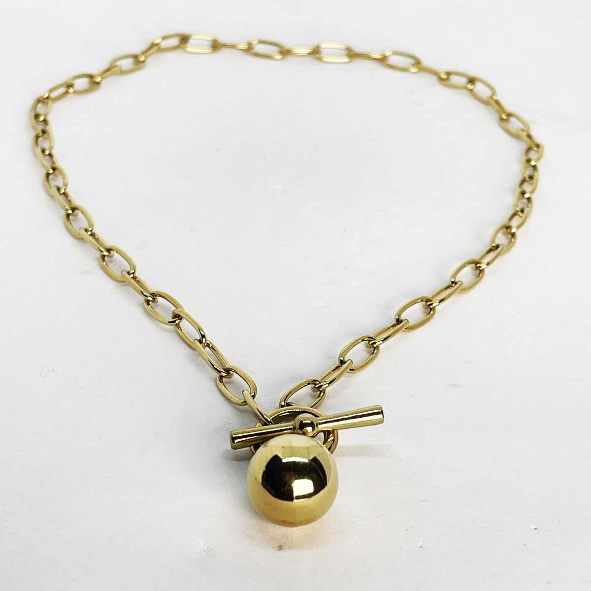 Collier Chaîne Cercle Barre et Boule