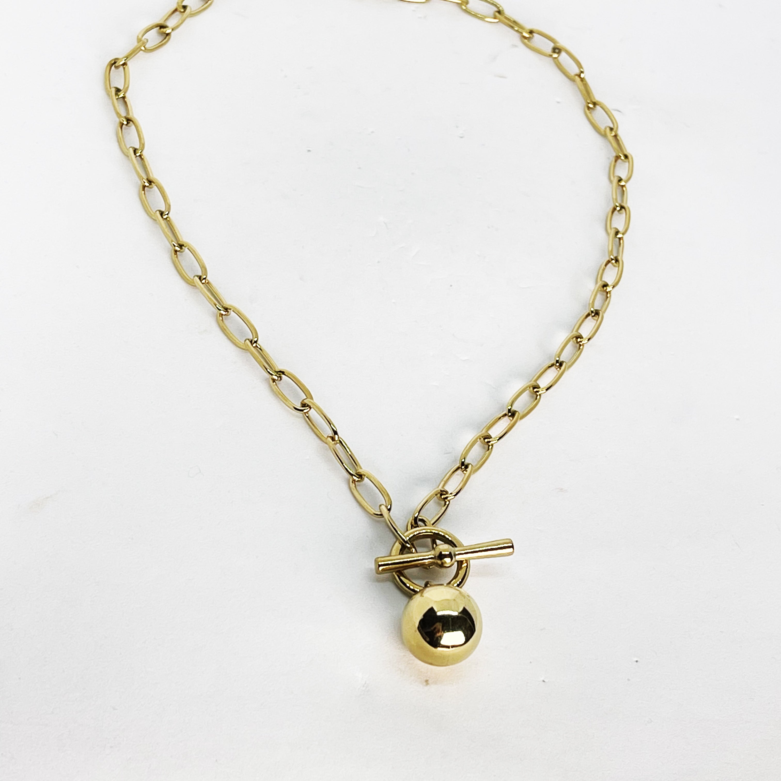 Collier Chaîne Cercle Barre et Boule