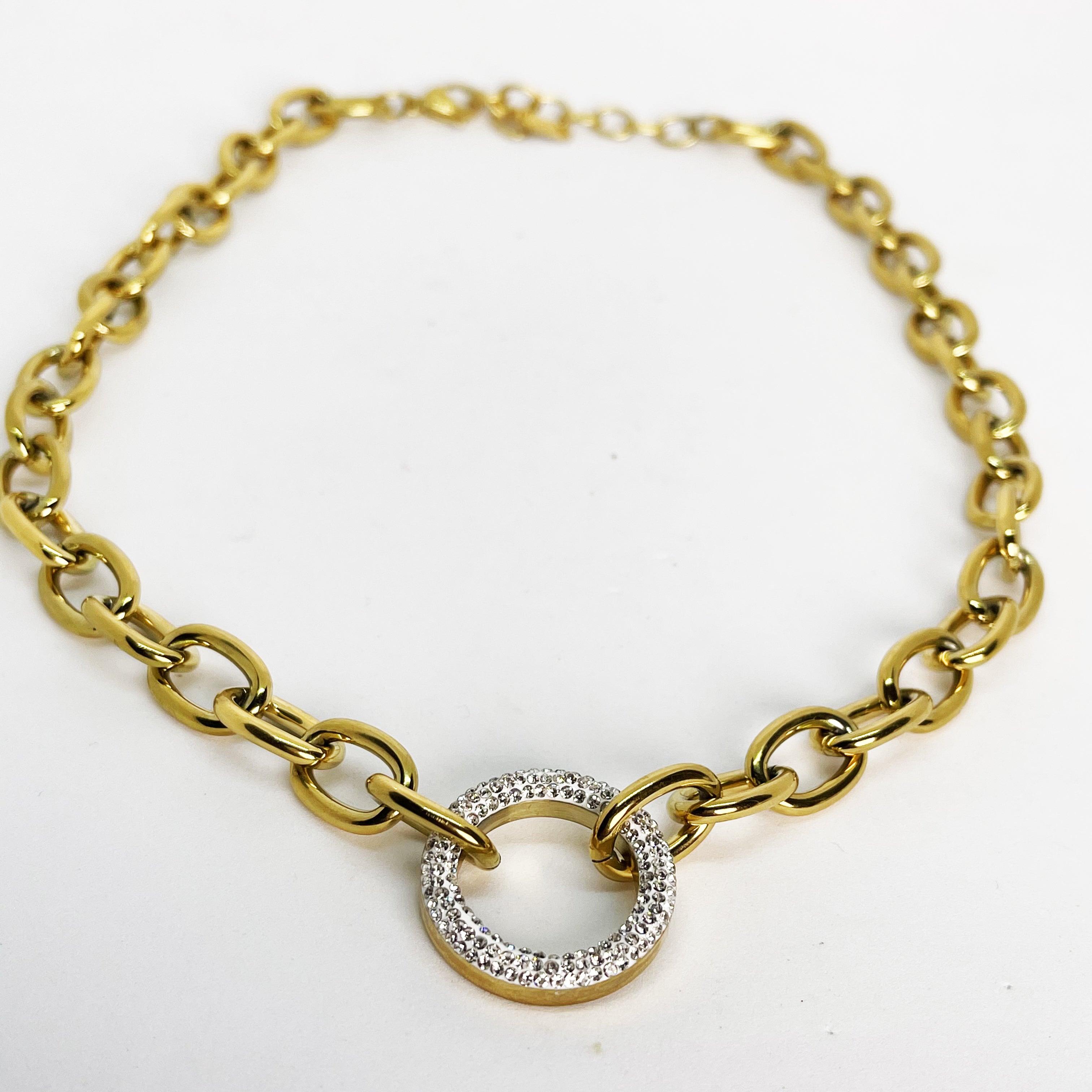 Collier Chaîne Cercle Cristaux