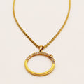 Collier Chaîne Cubique Anneau Cristaux Luxe