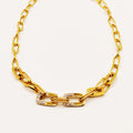 Collier Chaîne Demi Rectangles Cristaux