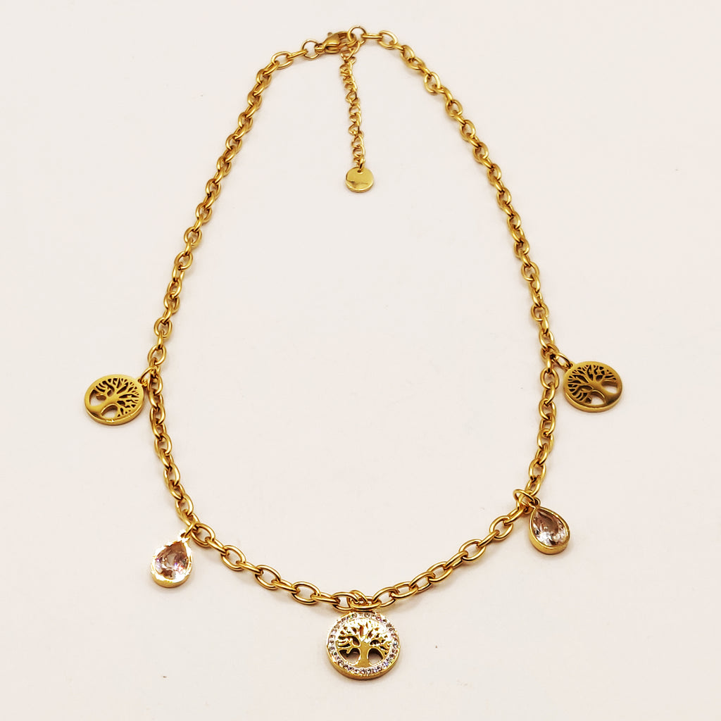 Collier Chaîne Eden et Gouttes Cristaux Luxe