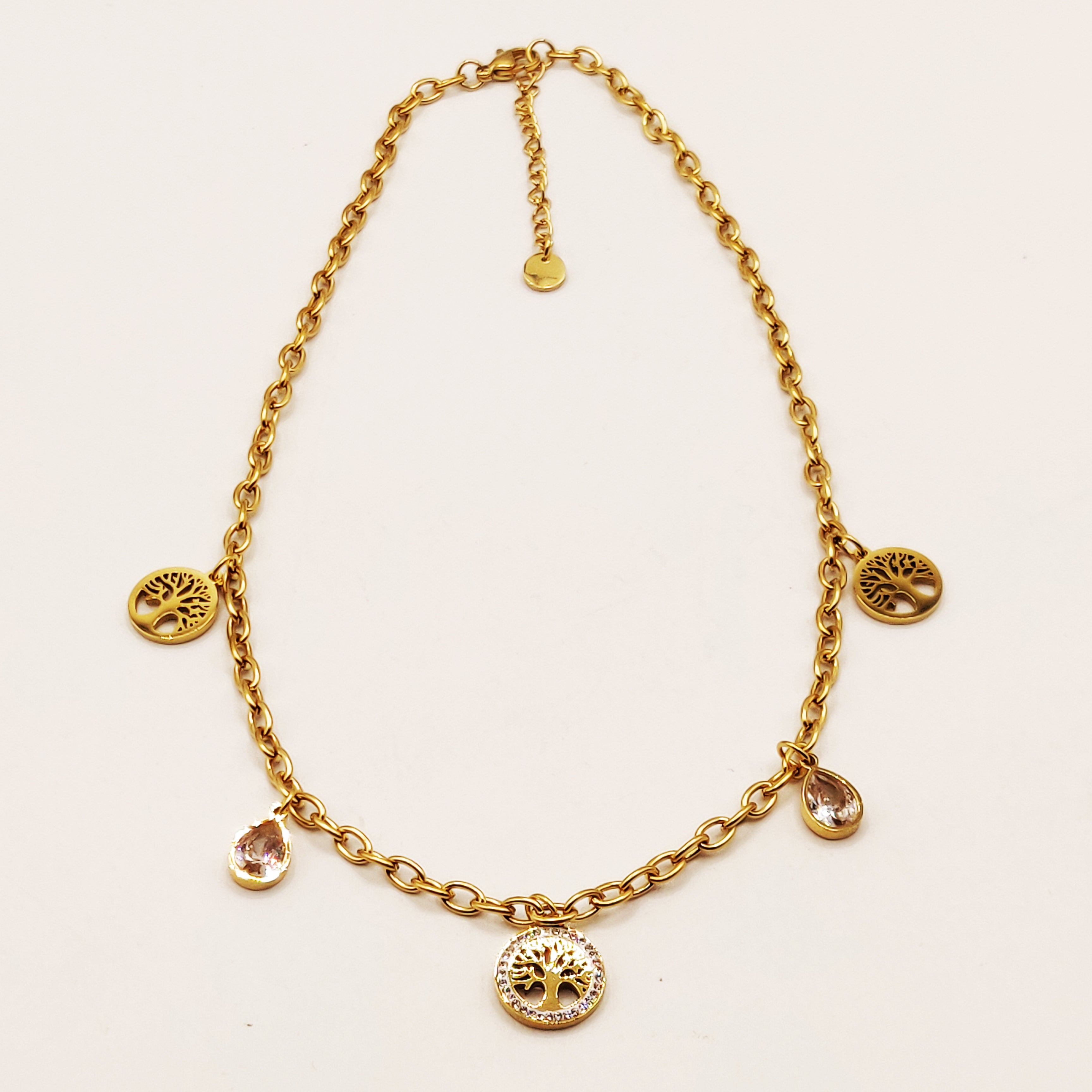 Collier Chaîne Eden et Gouttes Cristaux Luxe
