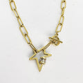 Collier Chaîne Étoile Fashion et Cercle Barre