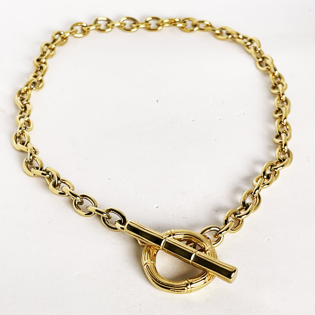 Collier Chaîne Grand Cercle et Barre