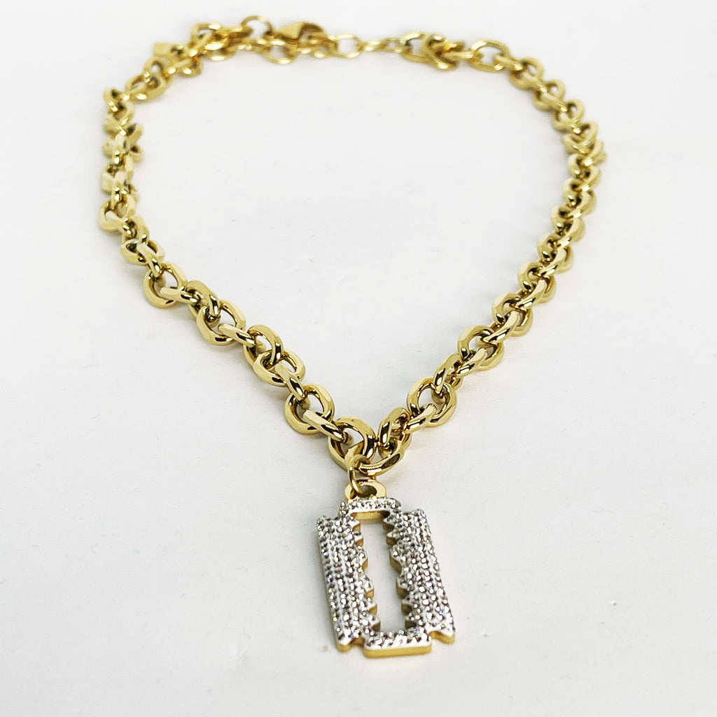 Collier Chaîne Lame De Rasoir Luxe