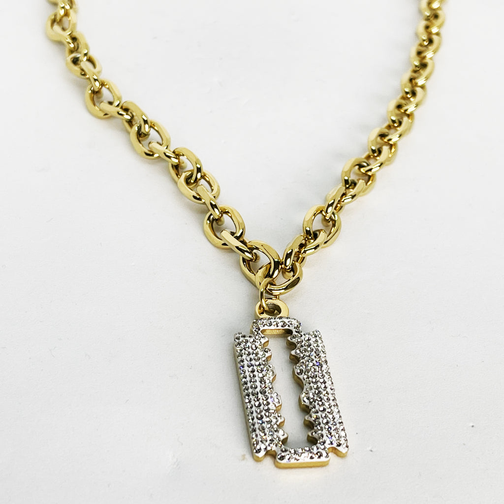 Collier Chaîne Lame De Rasoir Luxe