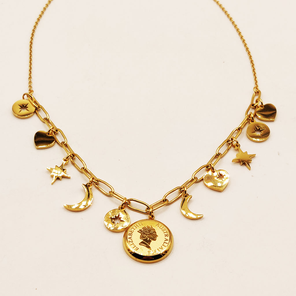 Collier Chaîne Louise Elizabeth Multi Pendentifs Luxe