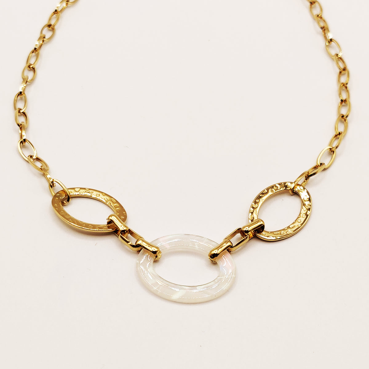 Collier Chaîne Maillon Blanc Transparent
