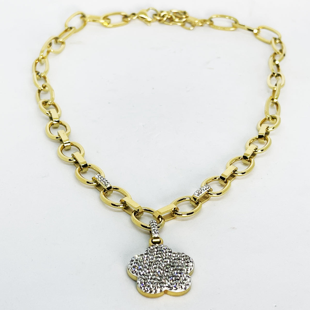 Collier Chaîne Marguerite Cristaux