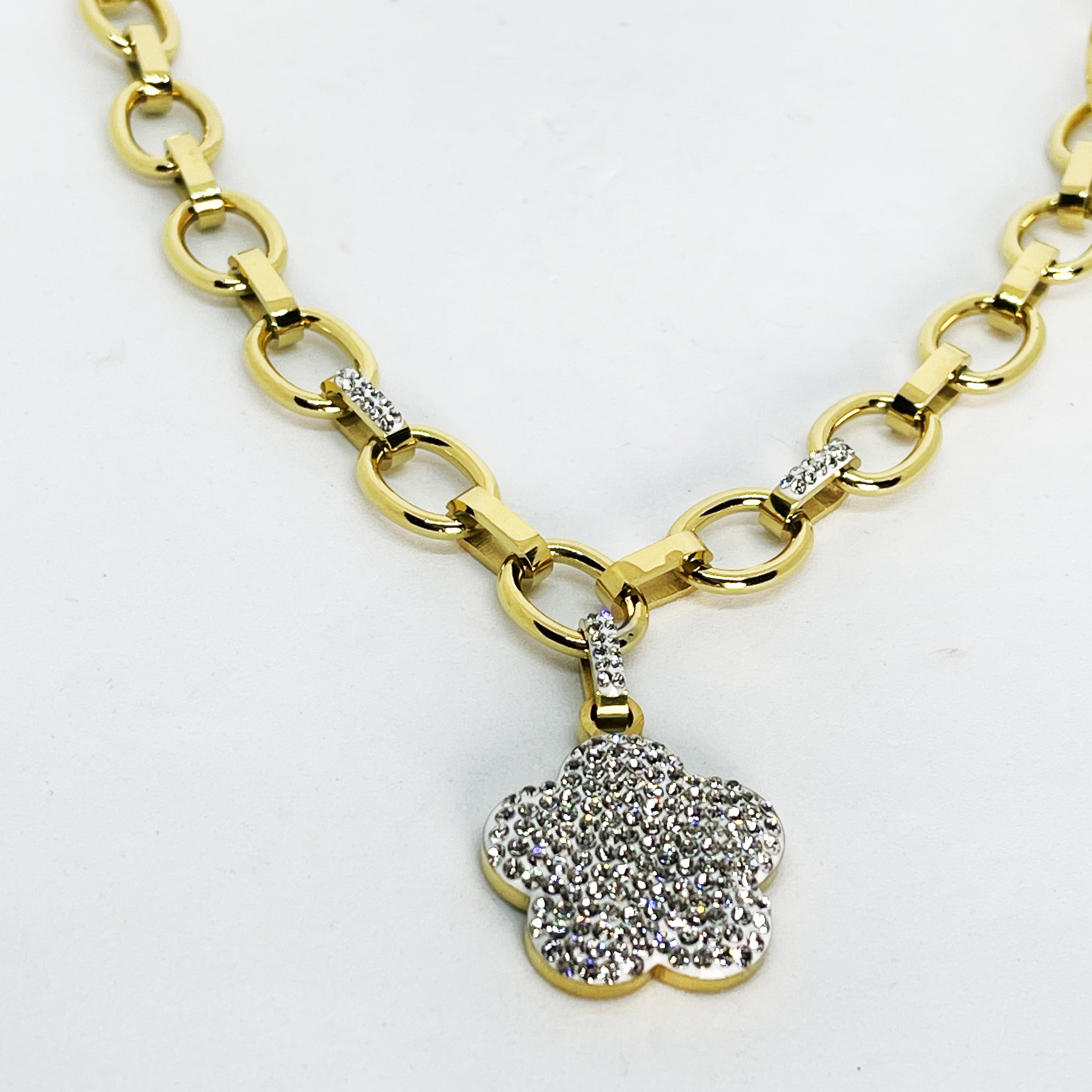 Collier Chaîne Marguerite Cristaux