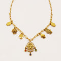 Collier Chaîne Multi Mains de Fatma Cristaux Multicolores Luxe