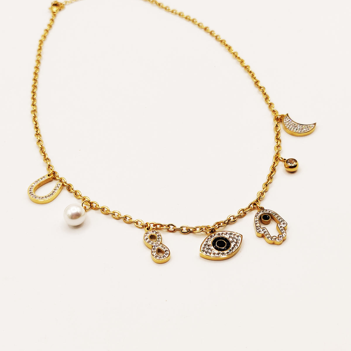 Collier Chaîne Oeil Multi Pendentifs