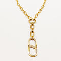 Collier Chaîne Ovale Coupé Cristaux Descendant