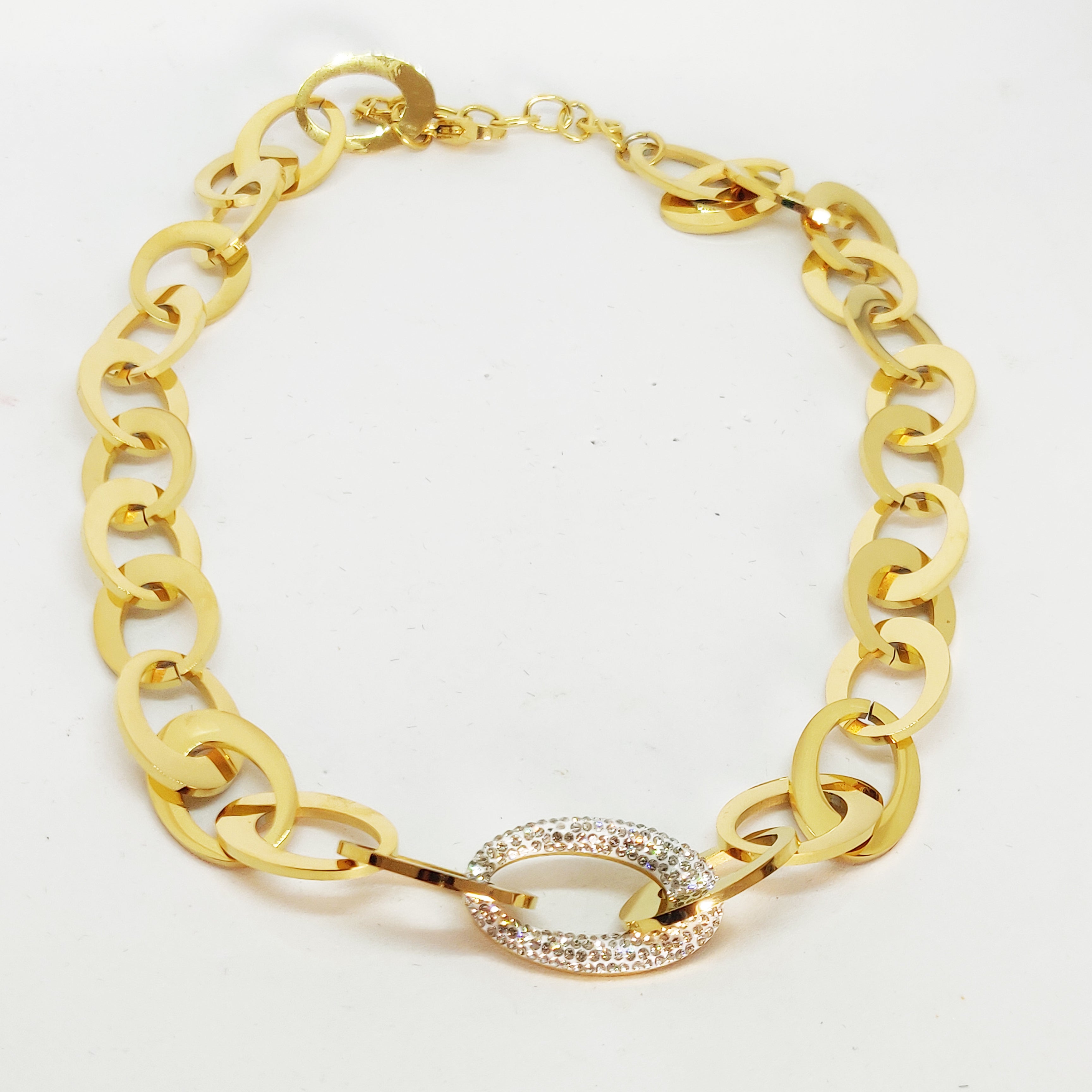 Collier Chaîne Ovales Cristaux