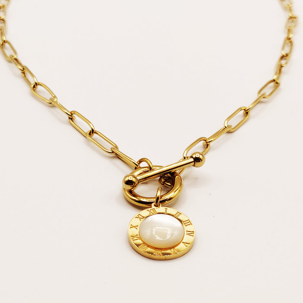 Collier Chaîne Romain Perle Blanche