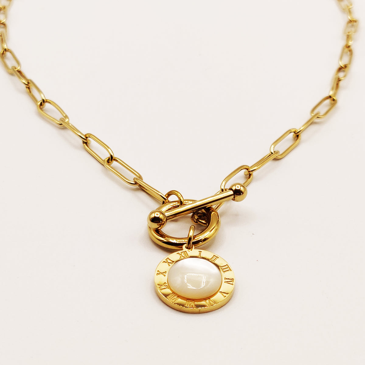 Collier Chaîne Romain Perle Blanche