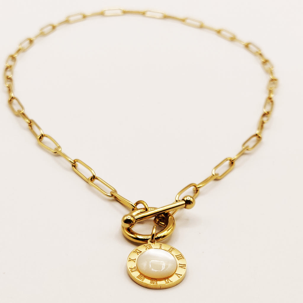 Collier Chaîne Romain Perle Blanche