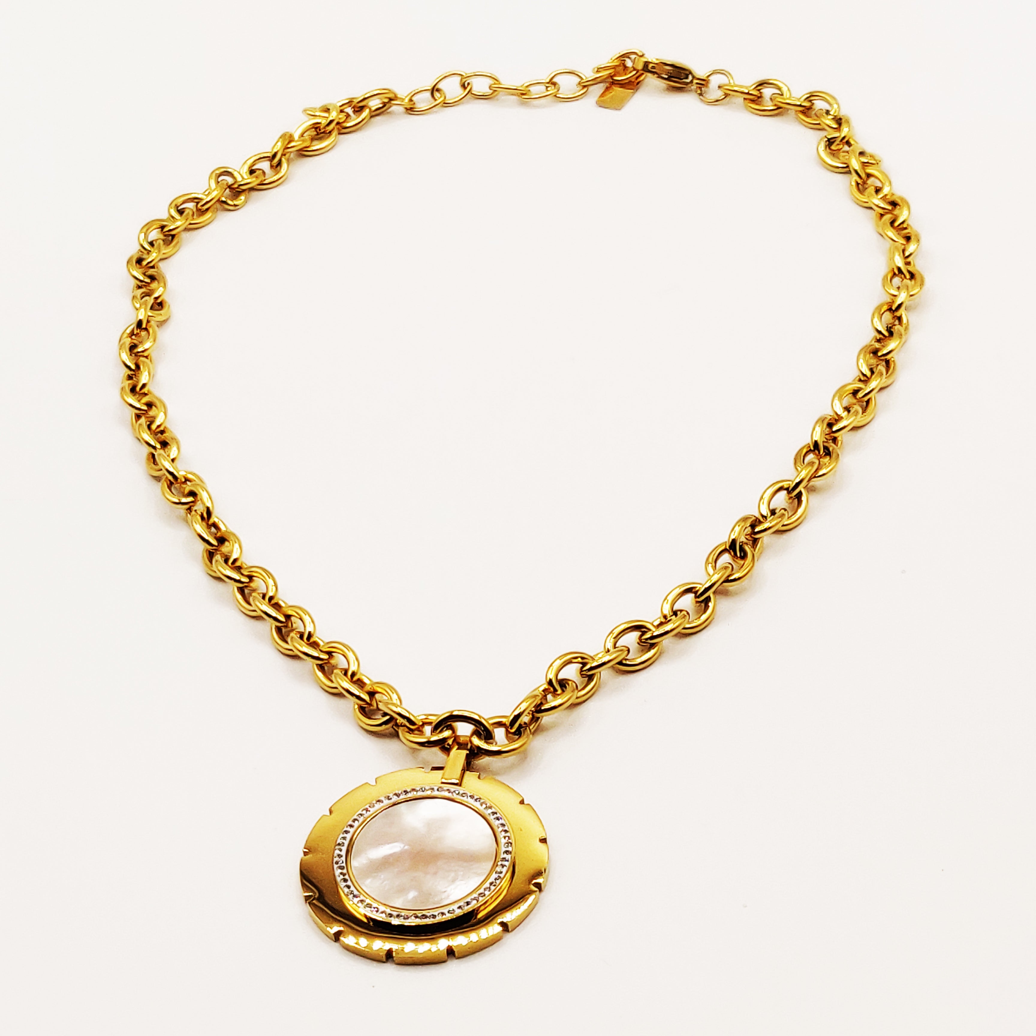 Collier Chaîne Soleil Fashion Noyau Blanc Nacré