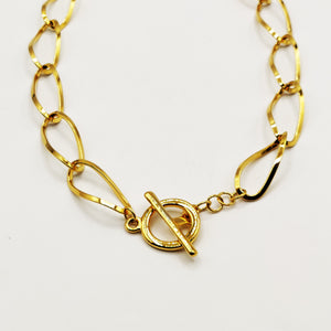 Collier Chaîne Tordue Cercle et Barre Luxe