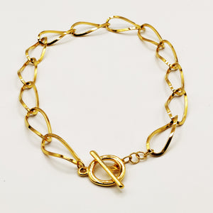 Collier Chaîne Tordue Cercle et Barre Luxe