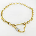 Collier Coeur Mousqueton Cristaux