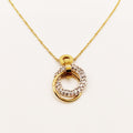 Collier Double Anneaux Cristaux